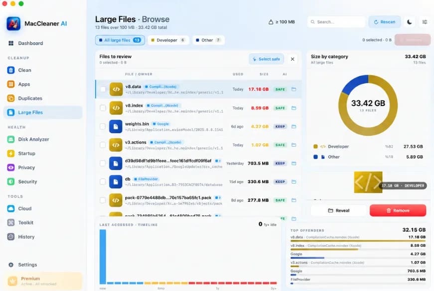 Smart Cleaner AI: Disk Clean: Large and forgotten files