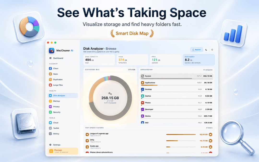 MacCleaner AI disk analyzer